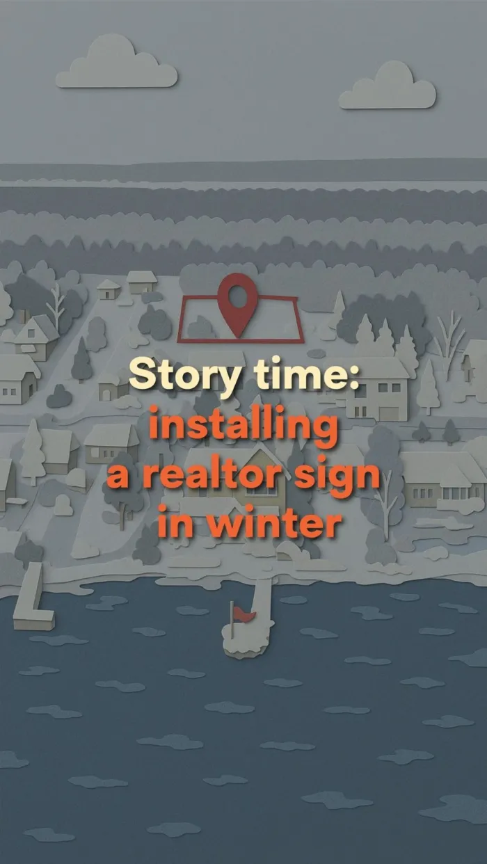 Installing a sign on vacant land at 1422...