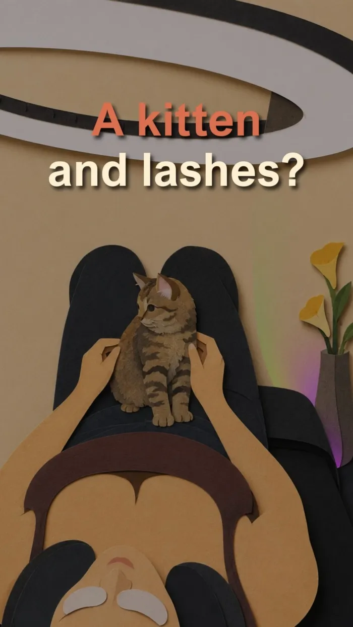 I went for lashes. Stayed for the kitten....
